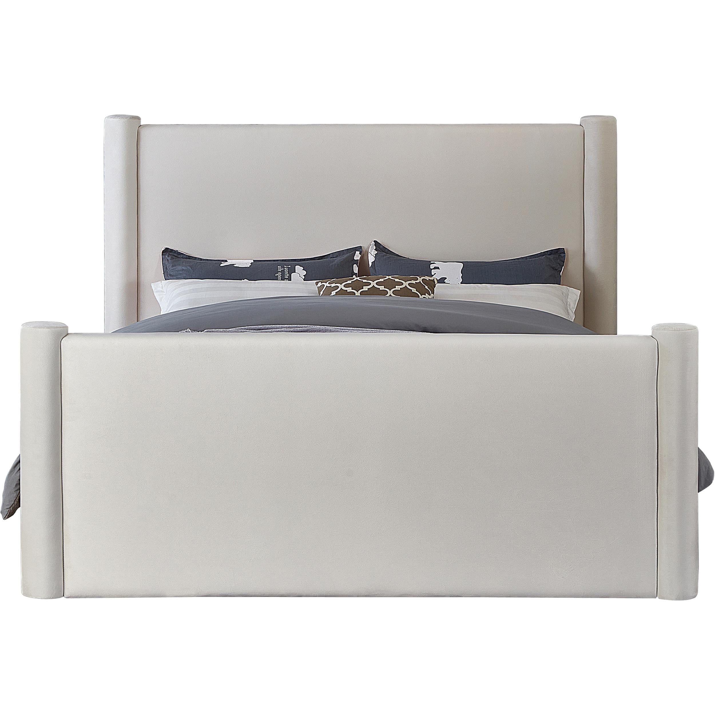 Meridian Elias Cream Velvet King Bed
