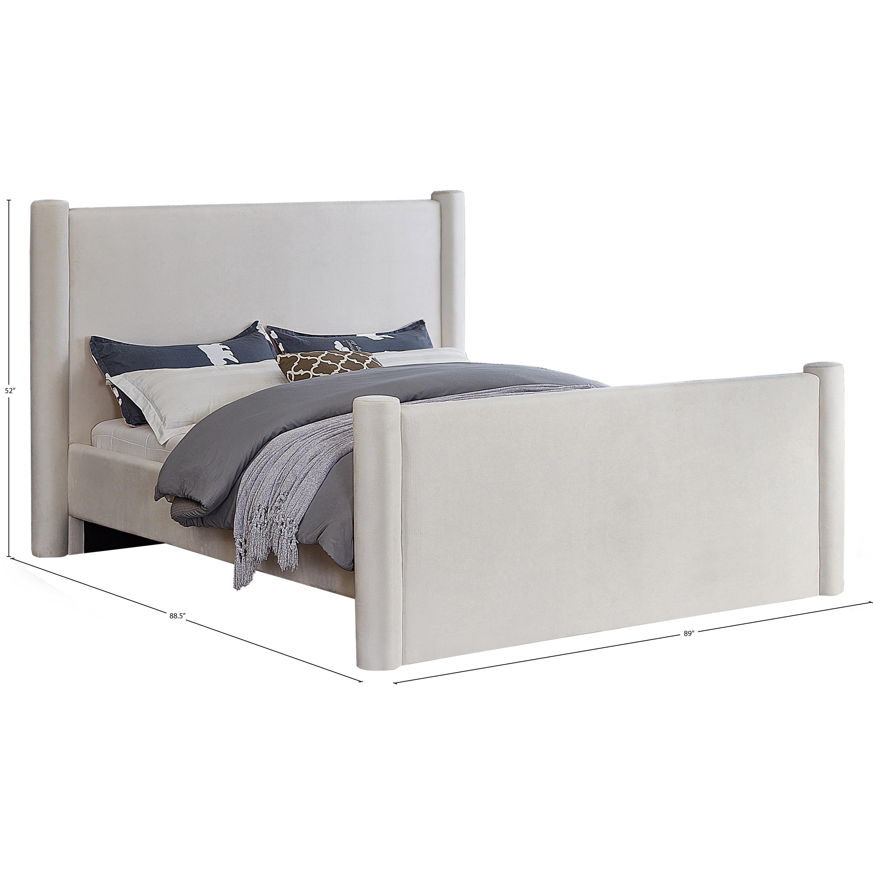 Meridian Elias Cream Velvet King Bed