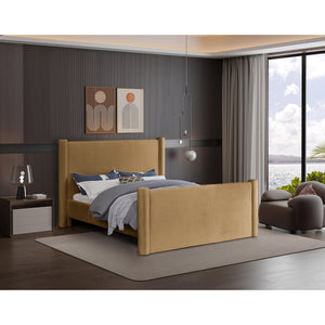 Meridian Elias Saddle Velvet Full Bed