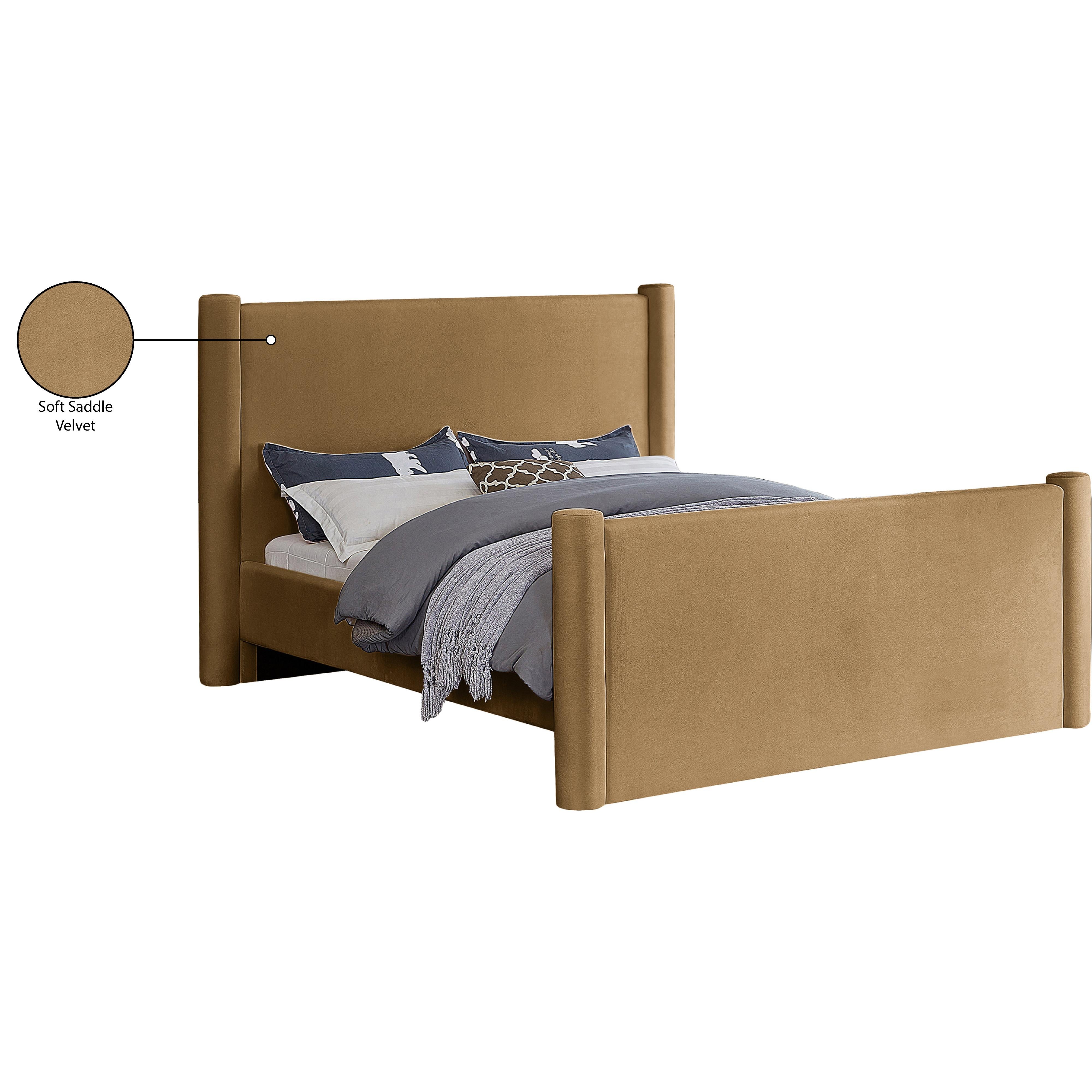 Meridian Elias Saddle Velvet King Bed