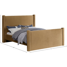 Meridian Elias Saddle Velvet Queen Bed