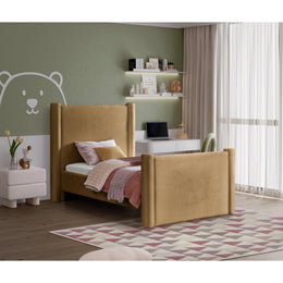 Meridian Elias Saddle Velvet Twin Bed