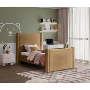 Meridian Elias Saddle Velvet Twin Bed