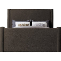 Meridian Elias Brown Boucle Fabric King Bed