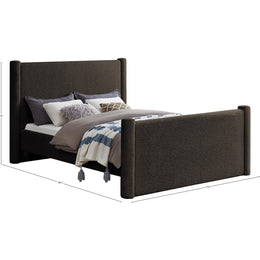 Meridian Elias Brown Boucle Fabric Queen Bed
