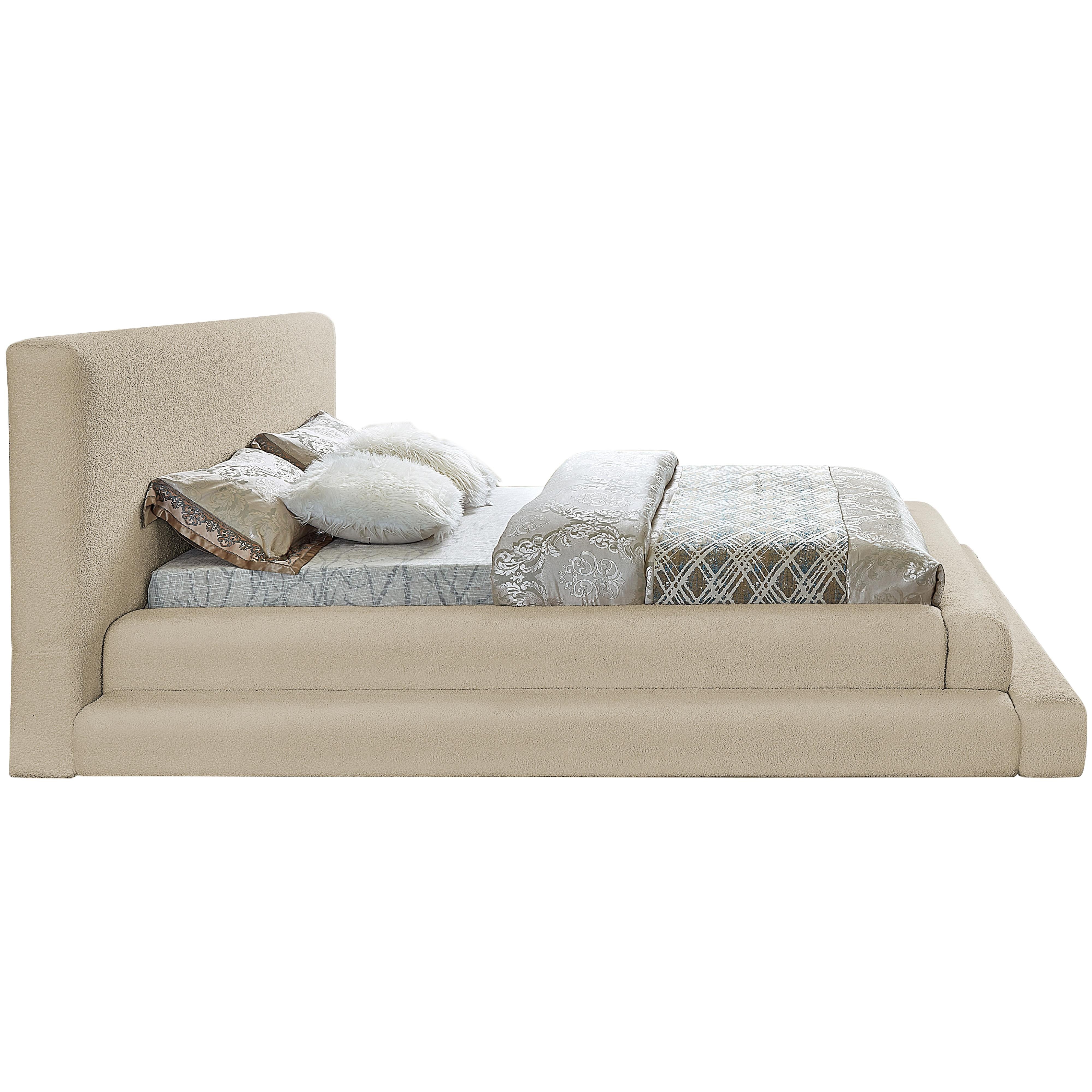 Meridian Dane Beige Teddy Fabric Full Bed (3 Boxes)