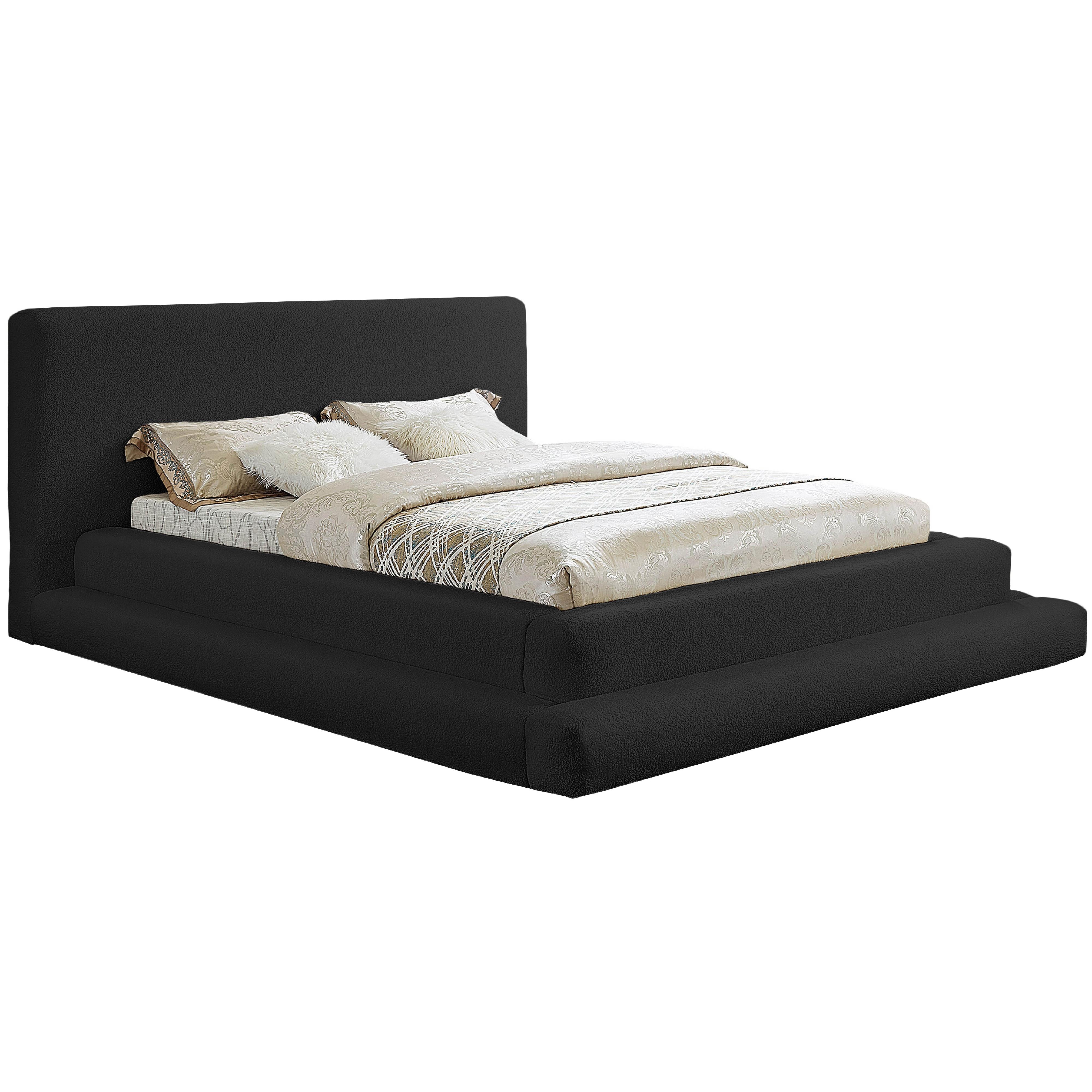 Meridian Dane Black Teddy Fabric Full Bed (3 Boxes)