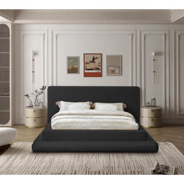 Meridian Dane Black Teddy Fabric King Bed (3 Boxes)