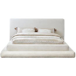 Meridian Dane Cream Teddy Fabric Full Bed (3 Boxes)
