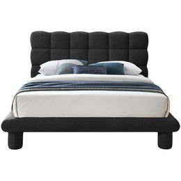 Meridian Deco Black Boucle Fabric Full Bed (3 Boxes)
