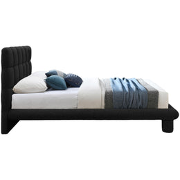 Meridian Deco Black Boucle Fabric Full Bed (3 Boxes)