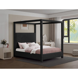 Meridian Eden Black Boucle Fabric King Bed (3 Boxes)