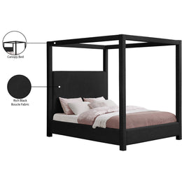 Meridian Eden Black Boucle Fabric King Bed (3 Boxes)