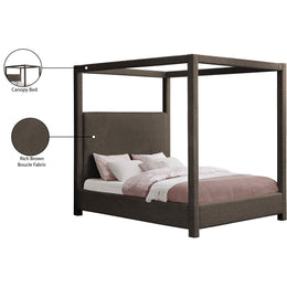 Meridian Eden Brown Boucle Fabric King Bed (3 Boxes)