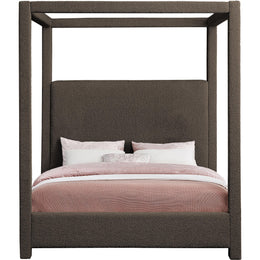 Meridian Eden Brown Boucle Fabric Queen Bed (3 Boxes)