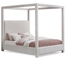 Meridian Eden Cream Boucle Fabric King Bed (3 Boxes)