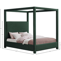 Meridian Eden Green Boucle Fabric King Bed (3 Boxes)