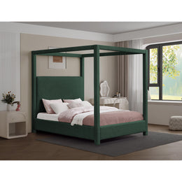 Meridian Eden Green Boucle Fabric Queen Bed (3 Boxes)