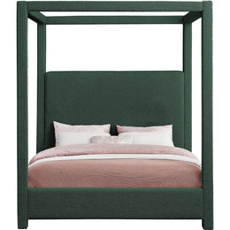 Meridian Eden Green Boucle Fabric Queen Bed (3 Boxes)