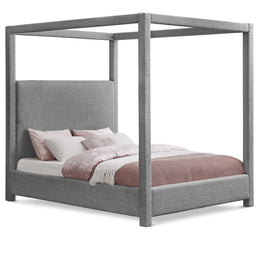 Meridian Eden Grey Boucle Fabric King Bed (3 Boxes)