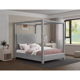 Meridian Eden Grey Boucle Fabric King Bed (3 Boxes)