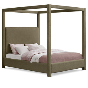 Meridian Eden Olive Boucle Fabric King Bed (3 Boxes)