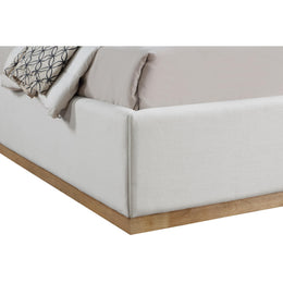 Meridian Flynn Cream Linen Textured Fabric King Bed