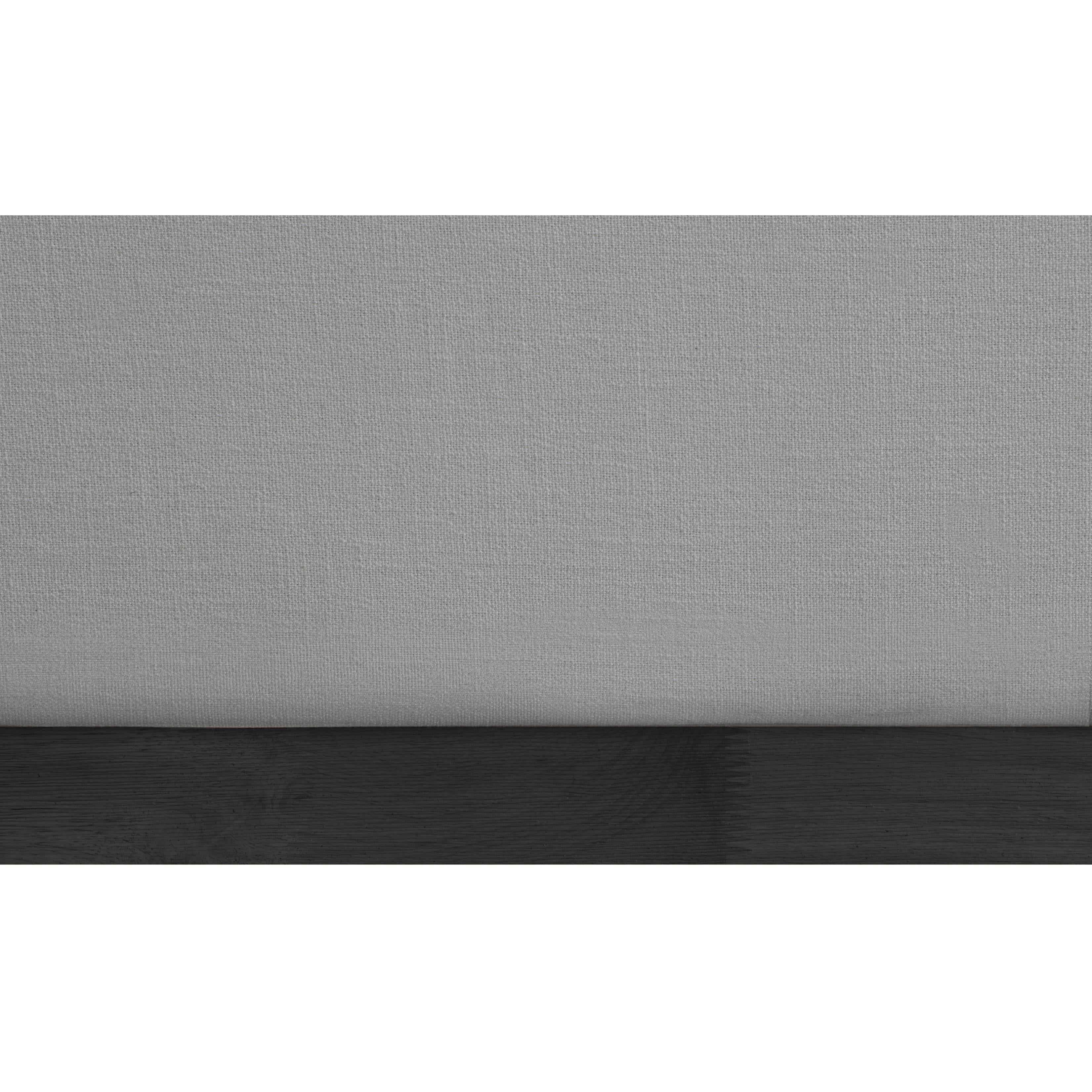 Meridian Flynn Grey Linen Textured Fabric Queen Bed