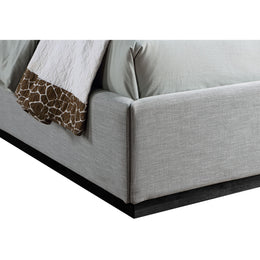 Meridian Flynn Grey Linen Textured Fabric Twin Bed