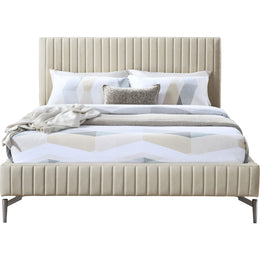 Meridian Gallo Beige Vegan Leather Full Bed