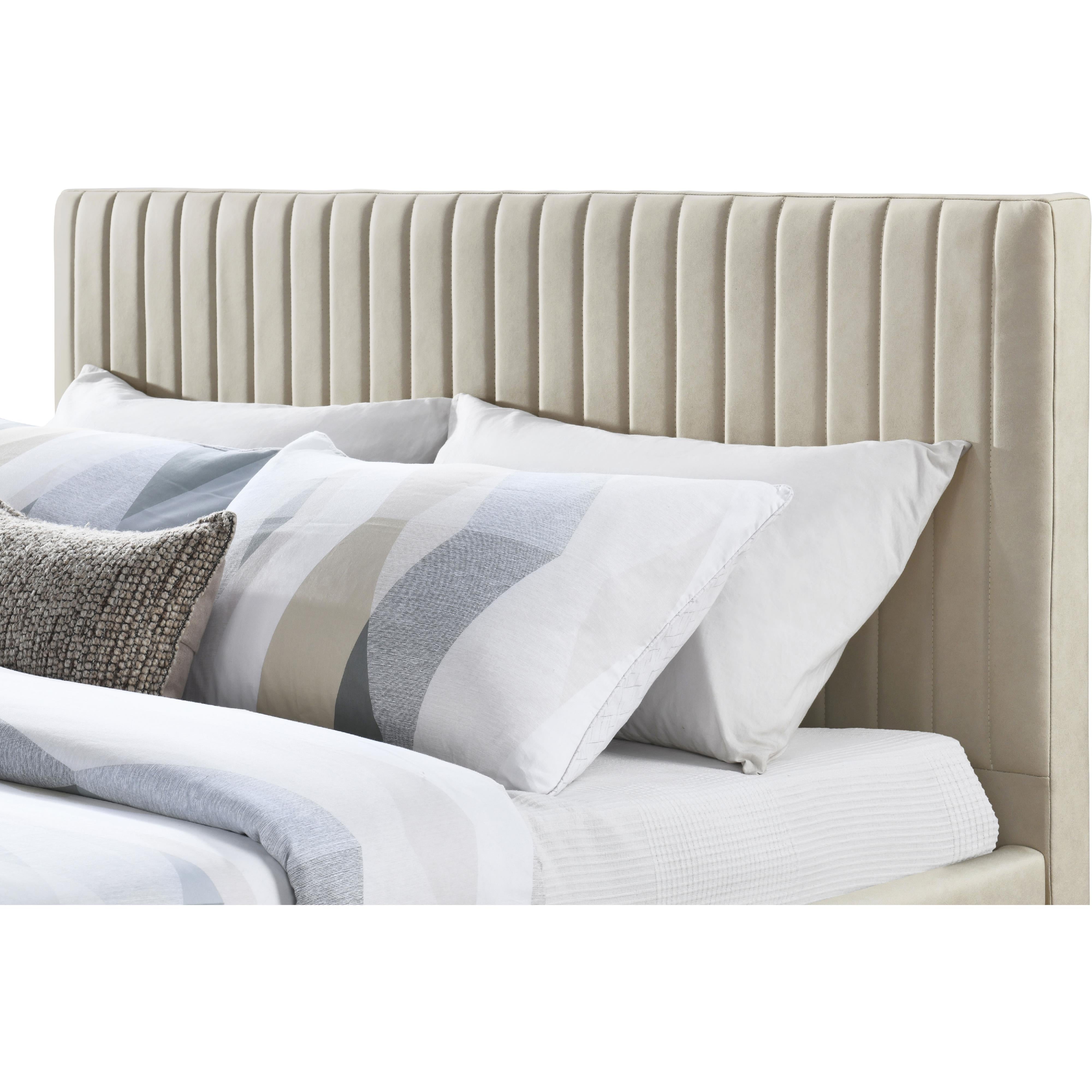 Meridian Gallo Beige Vegan Leather King Bed