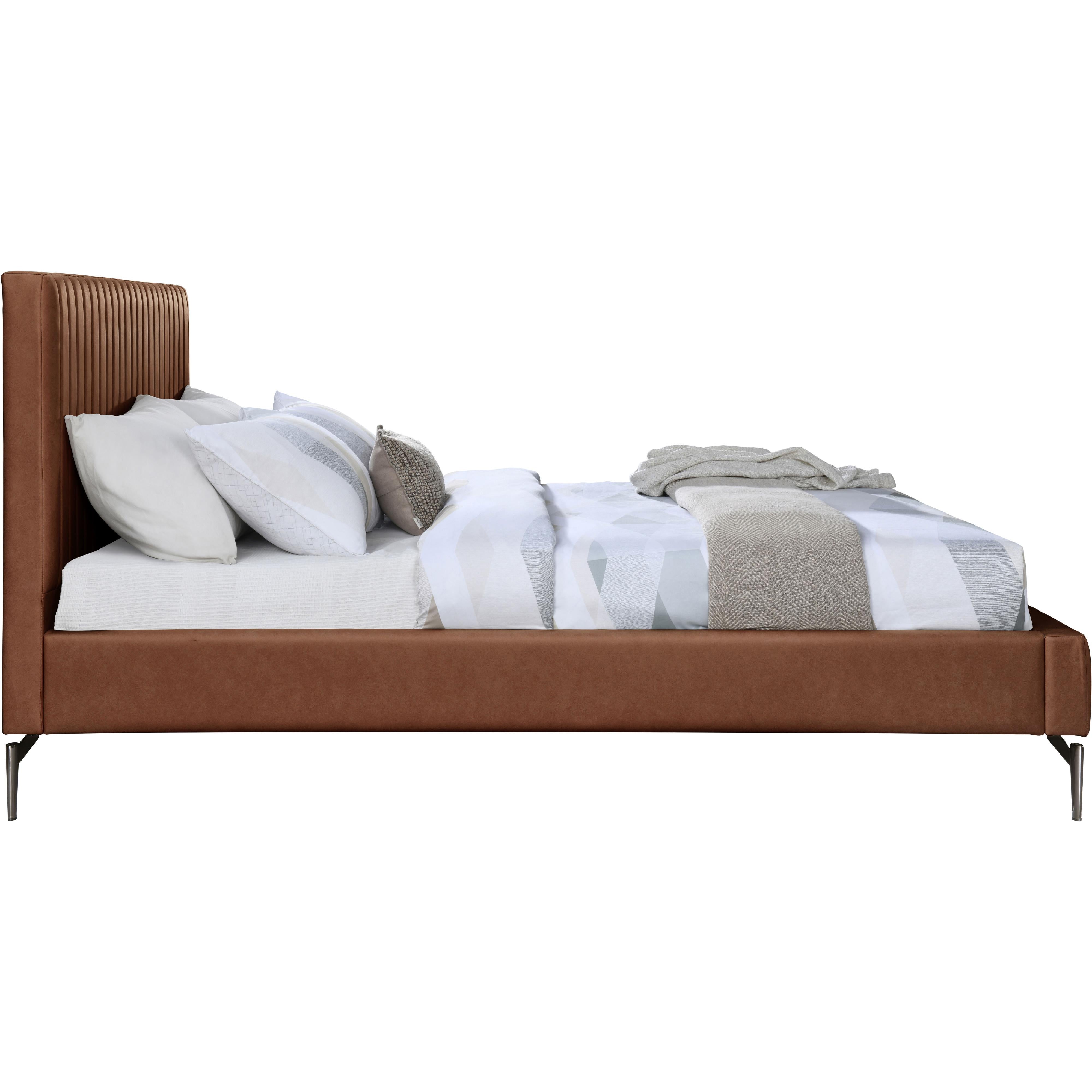 Meridian Gallo Cognac Vegan Leather Full Bed