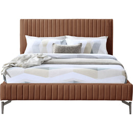 Meridian Gallo Cognac Vegan Leather King Bed