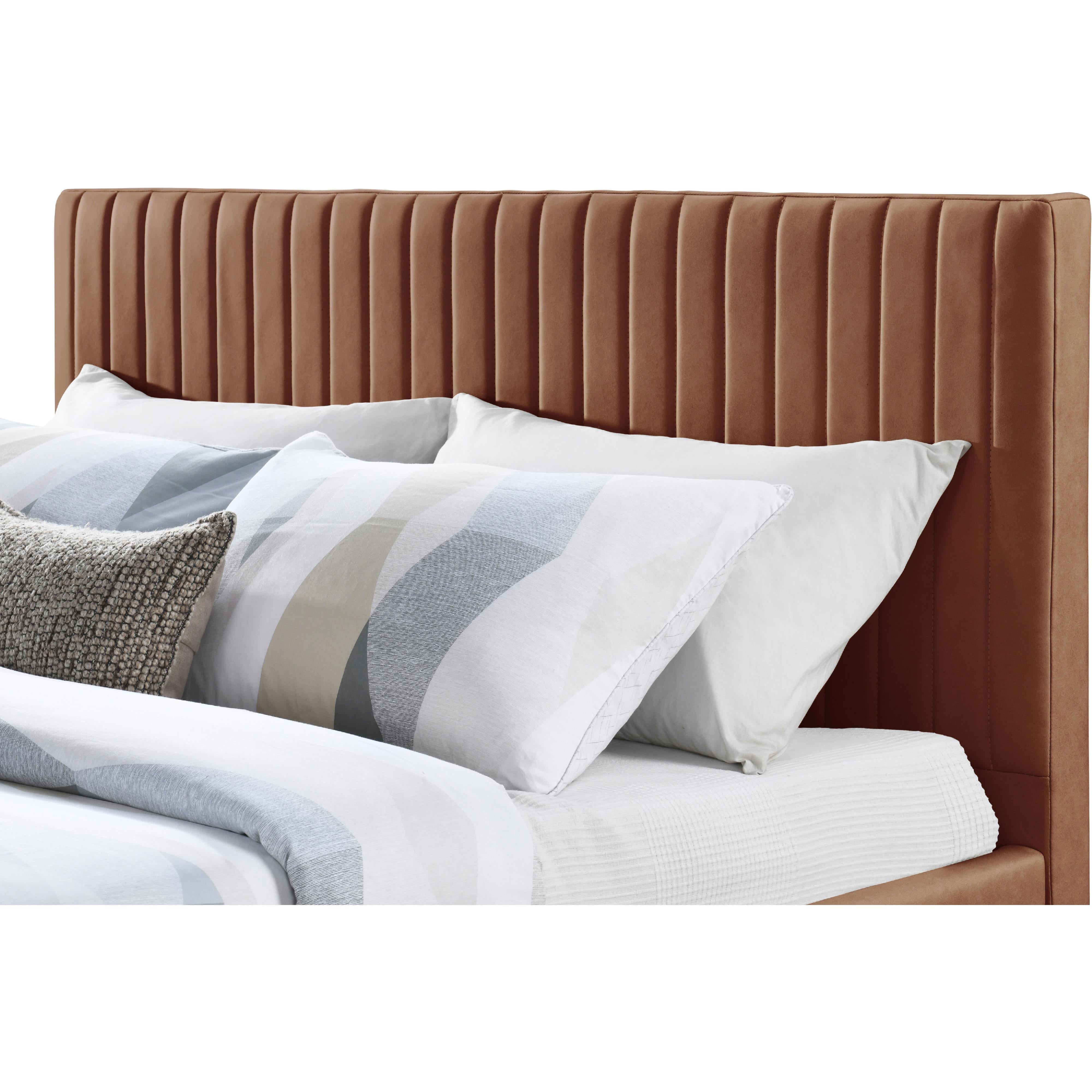 Meridian Gallo Cognac Vegan Leather King Bed
