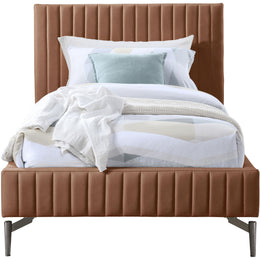 Meridian Gallo Cognac Vegan Leather Twin Bed