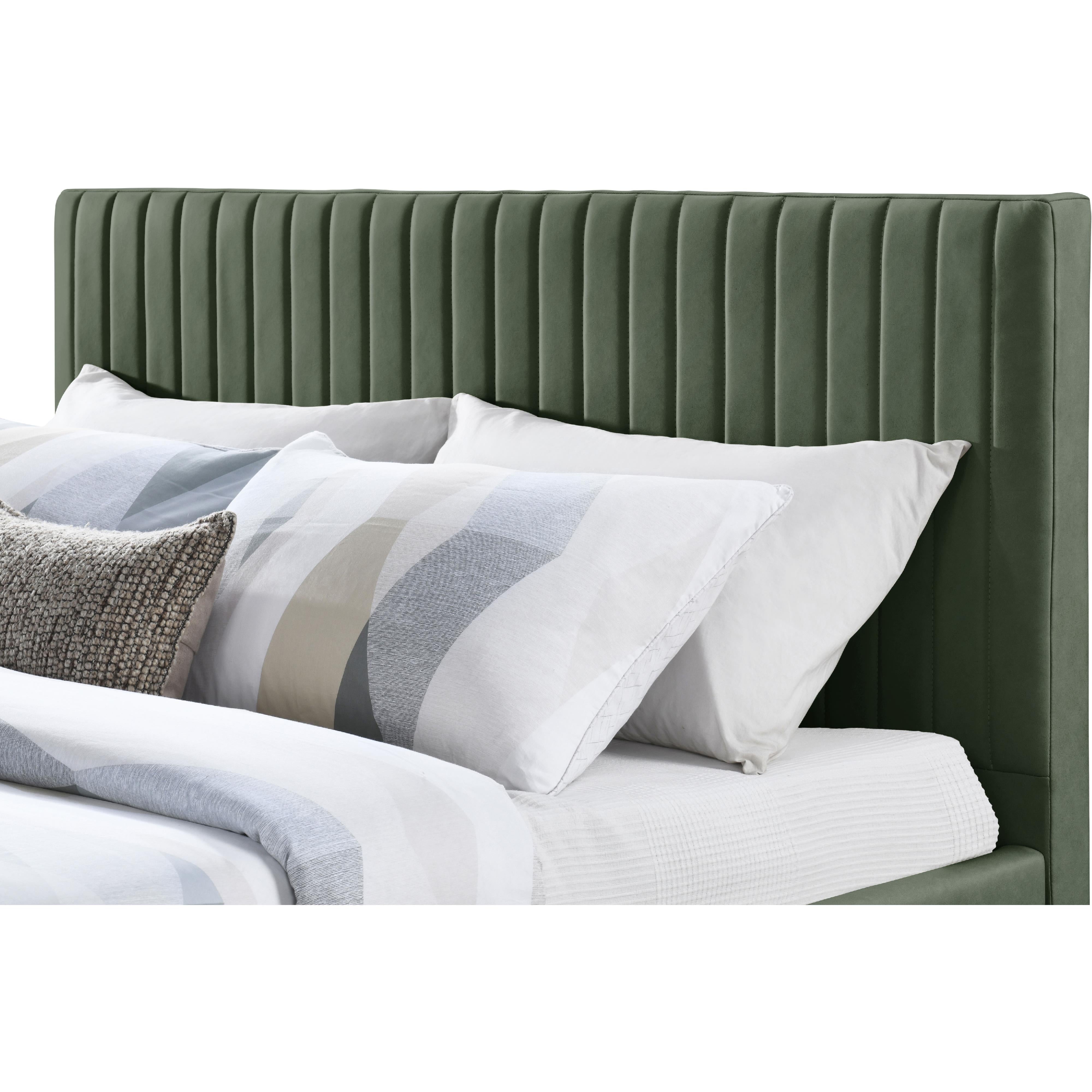 Meridian Gallo Green Vegan Leather King Bed