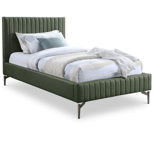 Meridian Gallo Green Vegan Leather Twin Bed