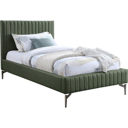 Meridian Gallo Green Vegan Leather Twin Bed