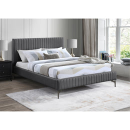 Meridian Gallo Dark Grey Vegan Leather Full Bed