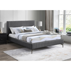 Meridian Gallo Dark Grey Vegan Leather Full Bed