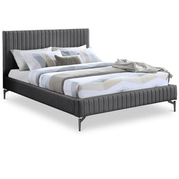 Meridian Gallo Dark Grey Vegan Leather King Bed