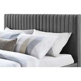 Meridian Gallo Dark Grey Vegan Leather King Bed