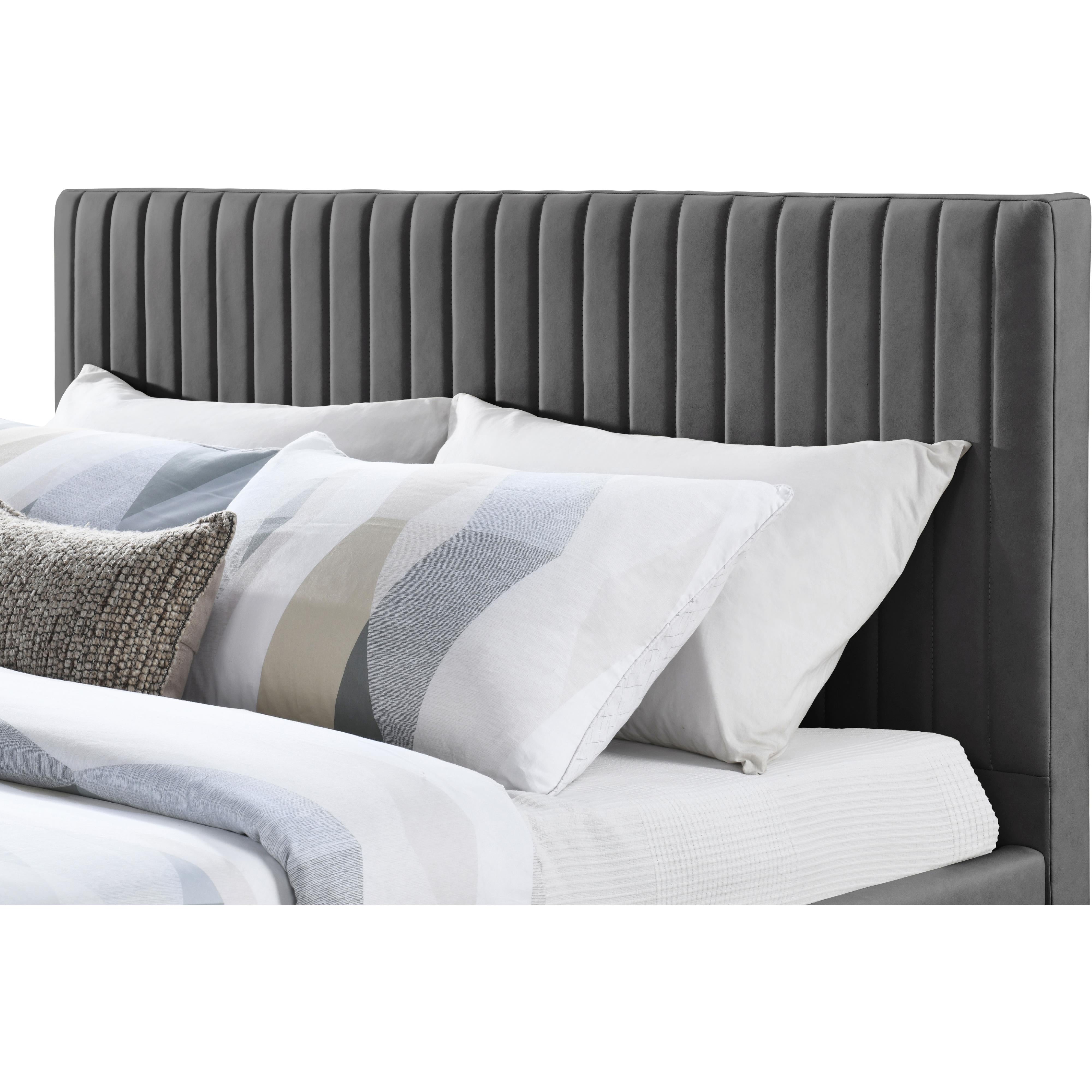 Meridian Gallo Dark Grey Vegan Leather King Bed