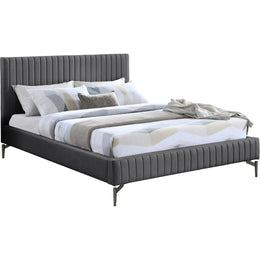Meridian Gallo Dark Grey Vegan Leather King Bed