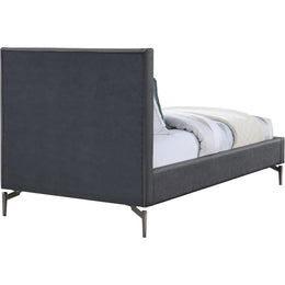 Meridian Gallo Dark Grey Vegan Leather Twin Bed