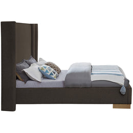 Meridian Halton Brown Boucle Fabric Queen Bed (3 Boxes)