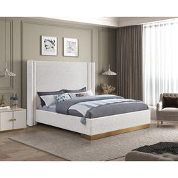 Meridian Halton Cream Boucle Fabric King Bed (3 Boxes)