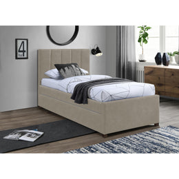 Meridian Hudson Beige Vegan Leather Twin Trundle Bed