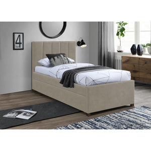 Meridian Hudson Beige Vegan Leather Twin Trundle Bed