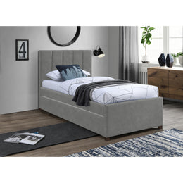 Meridian Hudson Grey Vegan Leather Twin Trundle Bed